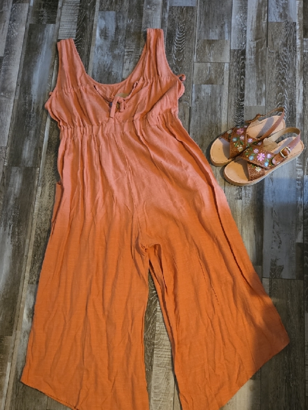 Kori Peach Sleeveless Jumpsuit - Picture 2 of 7